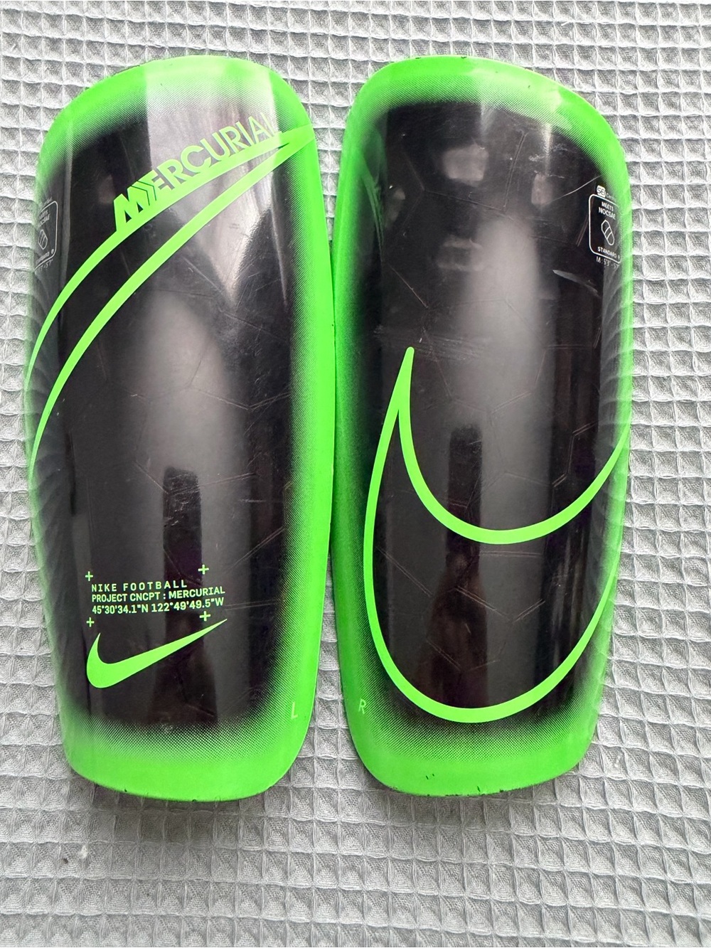 Nike Mercurial Black and Neon Green Shin Guards